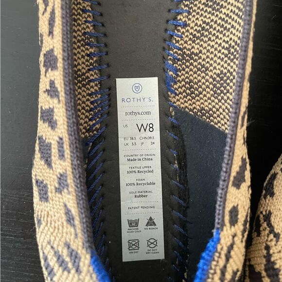 Rothy's The Point Leopard Flats Slip On Shoes Women's Size 8 Animal Print - Picture 2 of 5